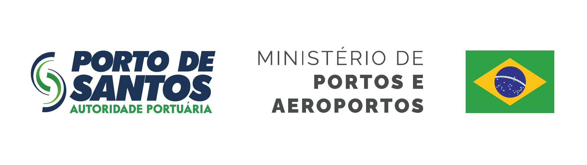 Patrocínio: Porto de Santos, Autoridade Portuária, Ministério de Portos e Aeroportos e Governo Federal
